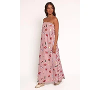 Petal and Pup Women's Soph Strapless Maxi Dress - Red Picnic Stripe