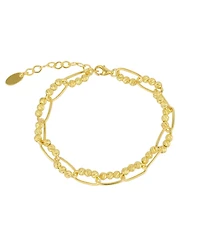 Spero London Sterling Silver Paperclip and Beaded Twisted Chain Bracelet
