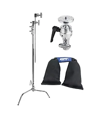 Kupo 40" Master C-Stand with Sliding Leg Kit with Camera Mounting Plate and 10 lbs Weight Bag