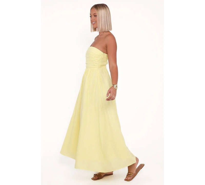 Petal and Pup Women's Kayt Strapless Dress - Butter Yellow