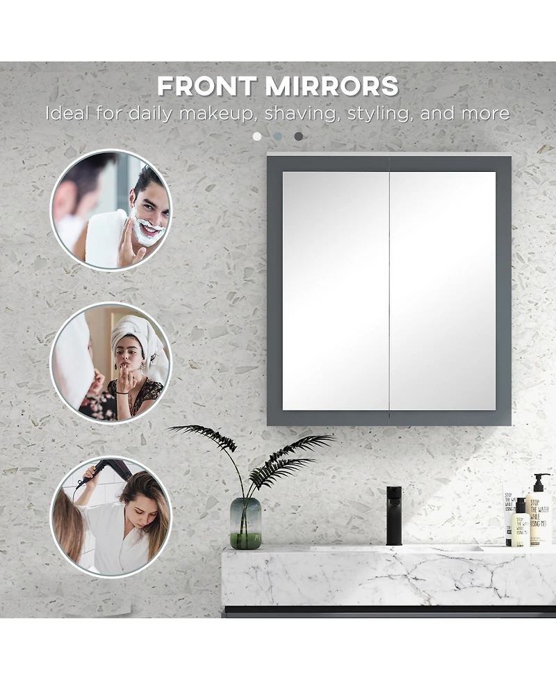 Slickblue Modern Bathroom Cabinet with Mirror and Ample Storage for Toiletries