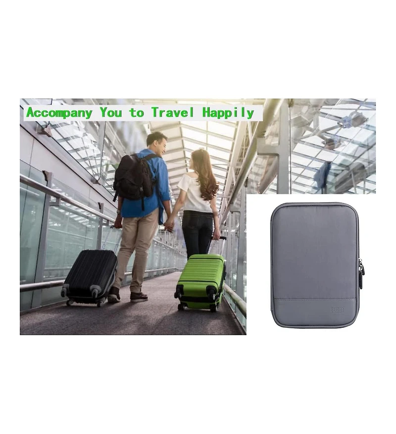 Bubm Double Layer Electronics Organizer Bag - Travel Cable Storage Case for Usb Drives, Sd Cards, Charging Cords & Mini Tablets