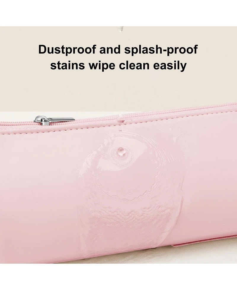 Bubm Pink Heat Resistant Hair Tool Organizer - 11.4”x3.5”x2.8” Travel Pouch for Curling Irons, Flat Irons & Straighteners