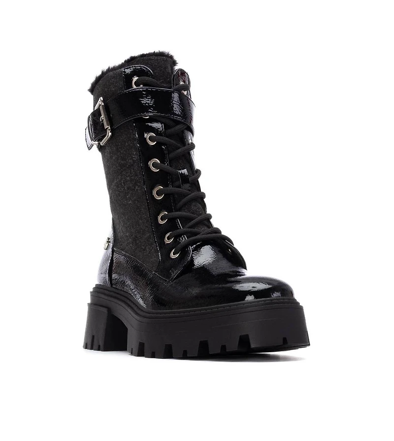 Women's Patent Leather Combat Booties By Xti