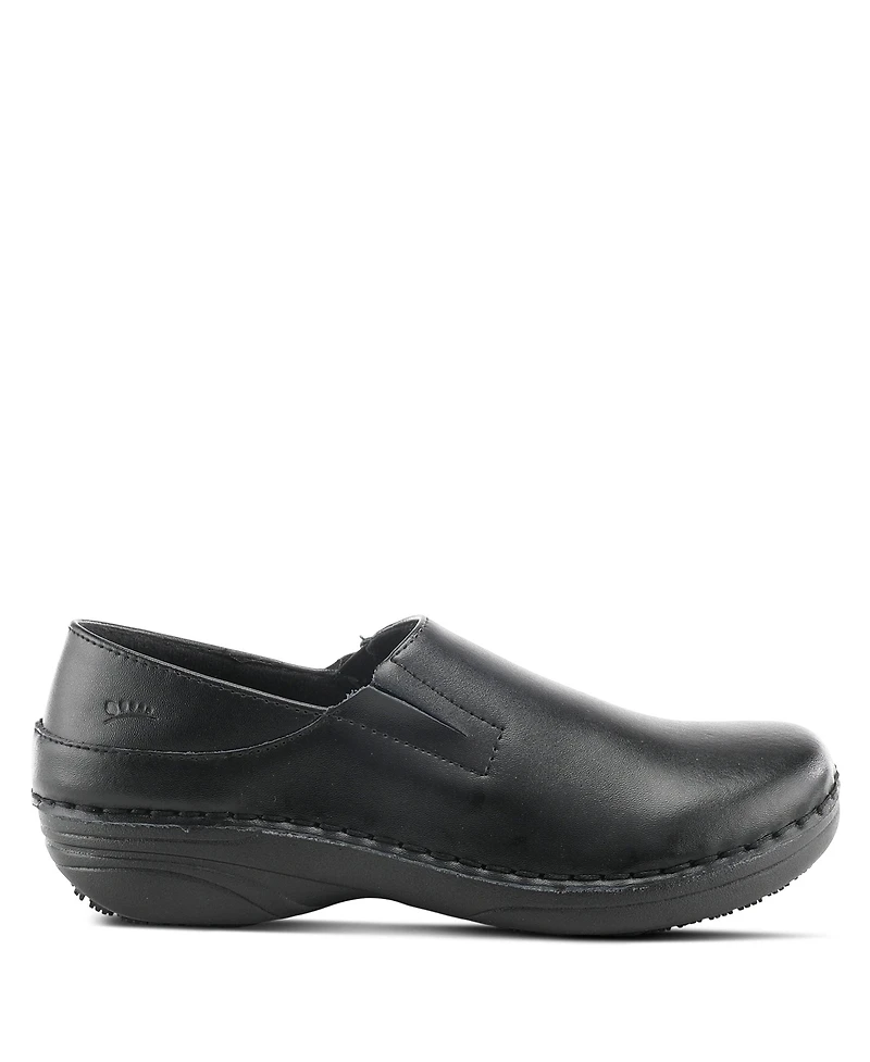 Azura Spring Step Professional Manila Leather Slip-On Work Loafer with Removable Insole and Skid-Resistant Sole