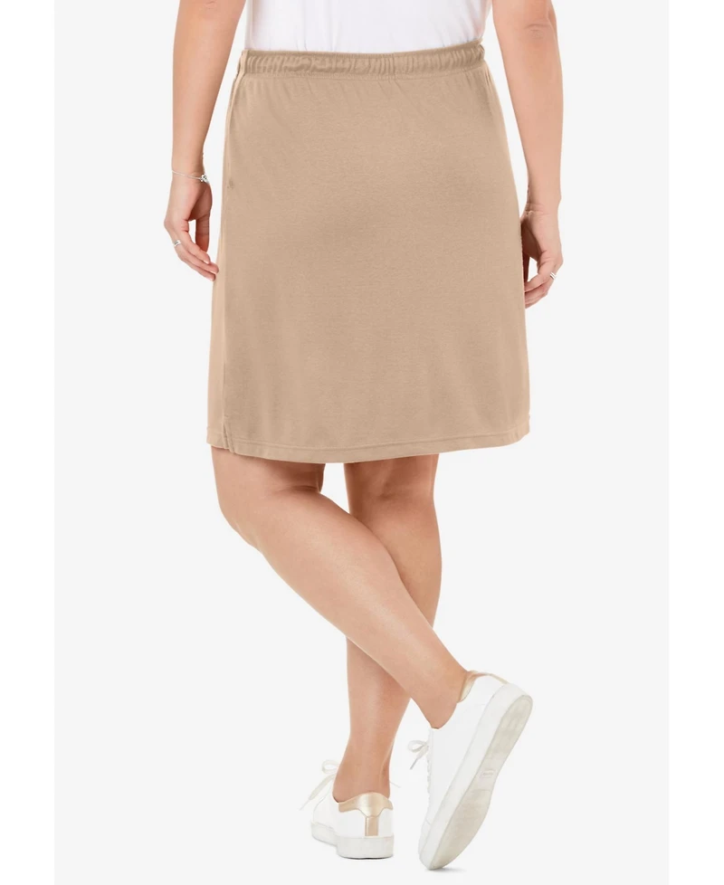 Woman Within Plus Sport Knit Skort