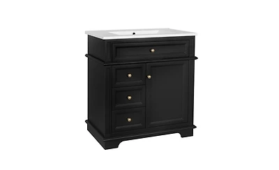 Slickblue Bathroom Vanity with Sink Soft Closing Door Tip-Out Drawer and Three Drawers