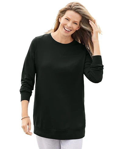 Woman Within Plus Fleece Sweatshirt