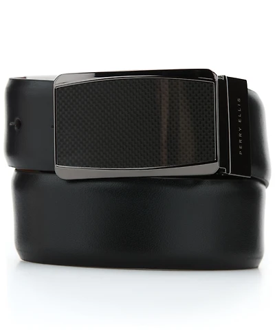 Perry Ellis Portfolio Men's Plaque Reversible Belt