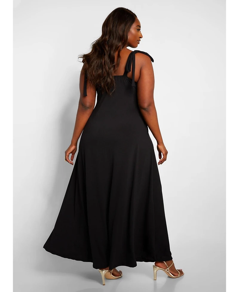 Rebdolls Women's Maxi Skater Dress W. Pockets - Black