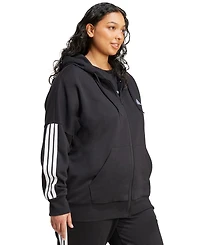 adidas Plus Essentials 3-Stripes Full-Zip Fleece Hoodie