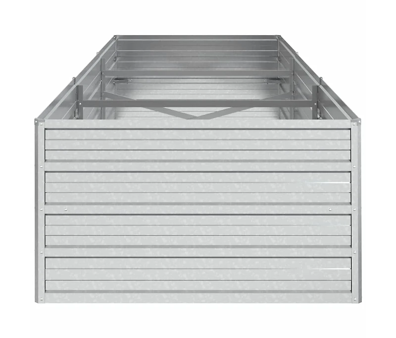 Garden Raised Bed Silver Galvanized Steel Large