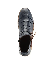 Spring Step Pomeroy Leather Booties with Basketweave Toe and Lightweight Flexible Sole