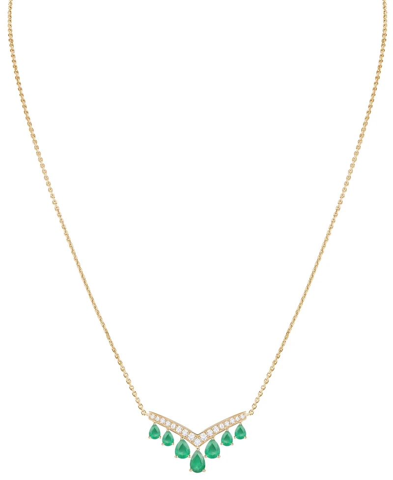 Macy's Gemstone and Diamond Necklace (1/3 ct. t.w.) 14K Gold White