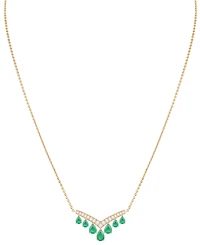 Macy's Gemstone and Diamond Necklace (1/3 ct. t.w.) 14K Gold White