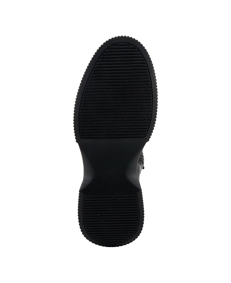 Azura Spring Step Nayana Leather Bootie with Ruching Detail, Removable Insole, and Lugged Sole