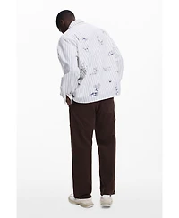 Desigual Men's Striped shirt with illustrations