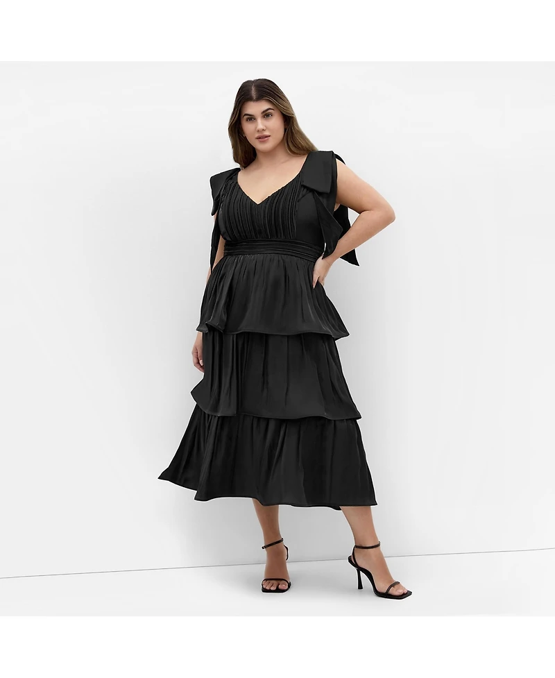 City Chic Women's Betty Bow Midi Dress