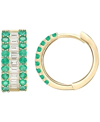 Macy's Gemstone and Diamond Earrings (1/4 ct.t.w.) 14K Gold White