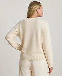 Lauren Ralph Plus Intarsia-Knit Golden Retriever Crewneck Sweater