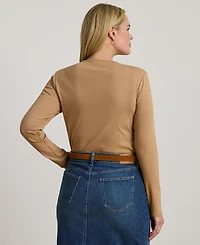 Lauren Ralph Plus Stretch Long Sleeve T-Shirt