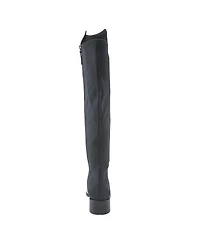 Spring Step Rider Over-the-Knee Leather Boot with Stretch Back Panel and Leather-Wrapped Heel