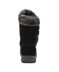 Azura Spring Step Achieve Suede Water Resistant Cold Weather Boot with Faux Fur Trim and Buckles