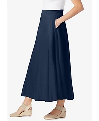 Woman Within Women's Wide Elastic Waist Skirt