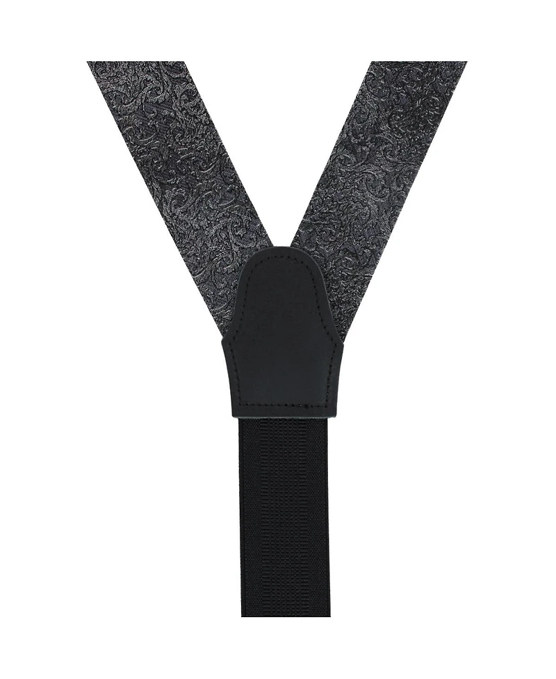 Trafalgar Men's Esteban Scrolling Vines Tone on Tone Patterned Silk Formal End Brace