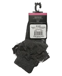 Memoi Girls' Layered Lace Cotton Blend Anklet Socks