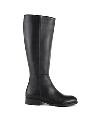 Azura Spring Step Hightail Knee-High Leather Boot with Calf Elastic Gore and Low Stacked Heel