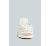 Tease Womens Woven Stiletto Slide sandal