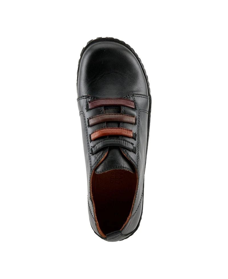 Spring Step Emmalina Leather Slip-On Shoe with Removable Insole and No-Tie Elastic Laces