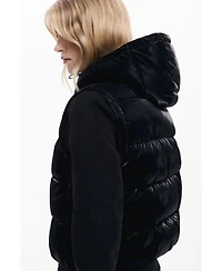 Desigual Women's Shiny convertible padded jacket