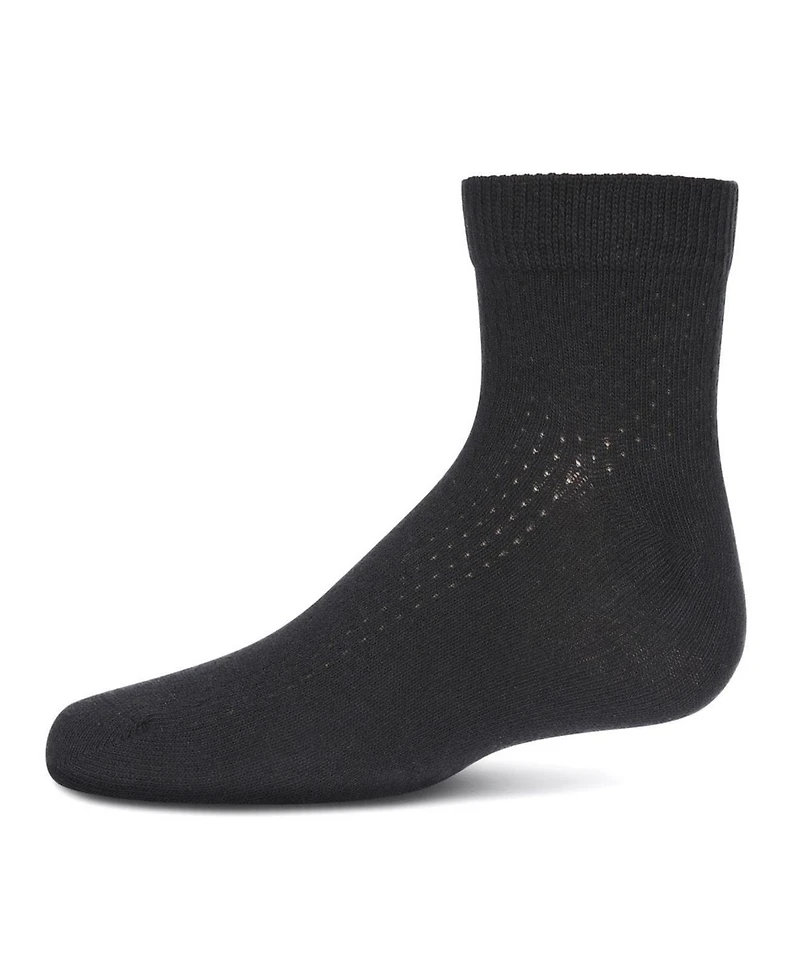 Memoi Little Girls Pointelle Dot Anklet Socks