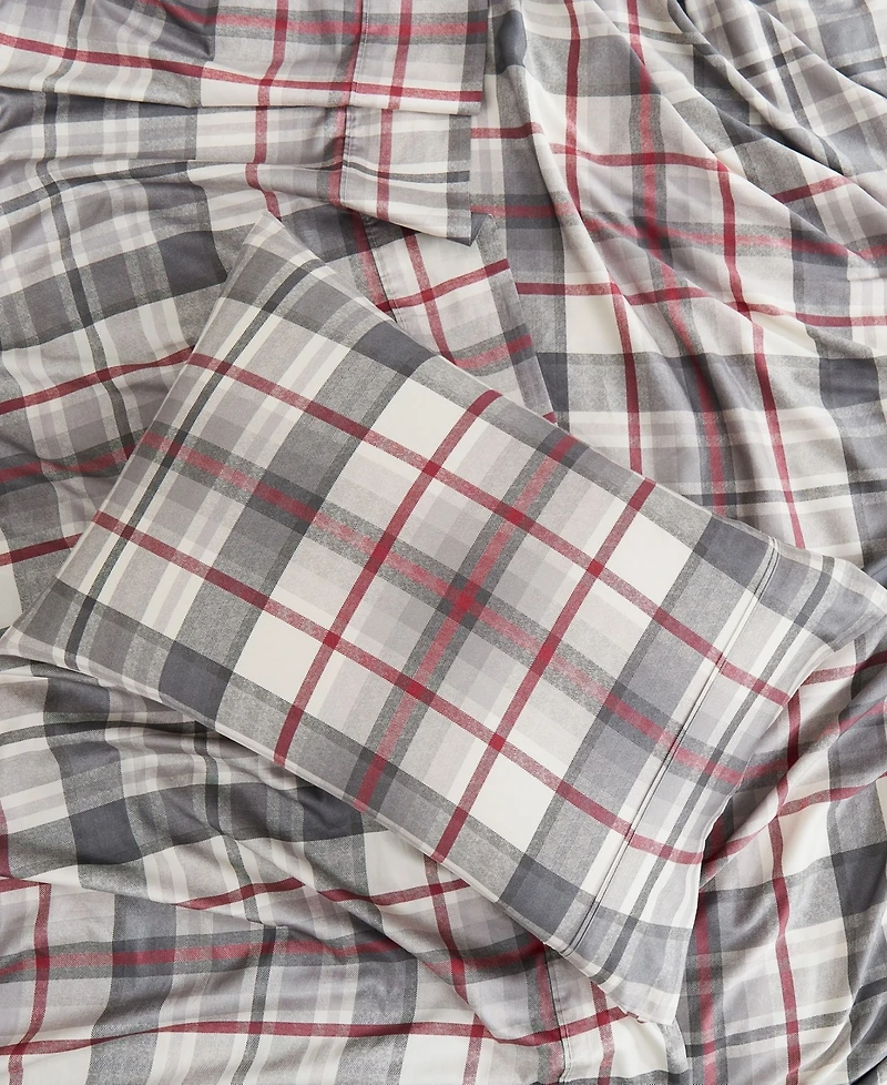 Southshore Fine Linens Highland Plaid Extra Deep Pocket 300- Thread Count 4-Pc. Sheet Set, California King