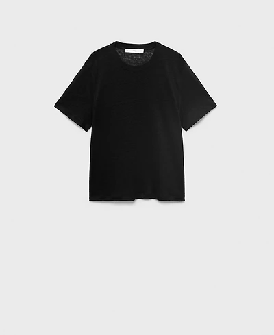 Mango Women's Short-Sleeved Linen T-Shirt