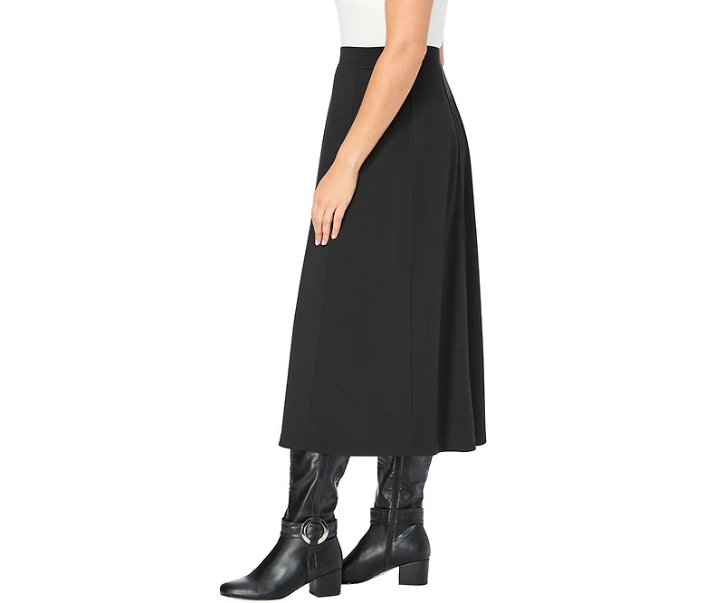 Woman Within Plus Ponte Knit A-Line Skirt