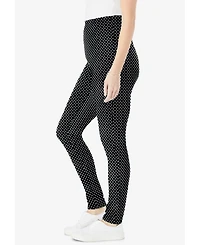 Woman Within Plus Stretch Cotton Printed Legging