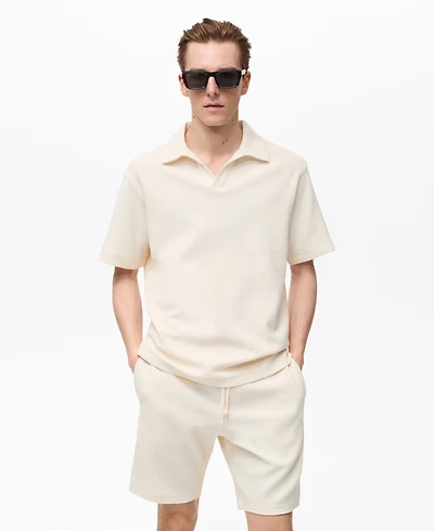 Mango Men's Regular-Fit Textured Polo Shirt