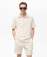 Mango Men's Regular-Fit Textured Polo Shirt