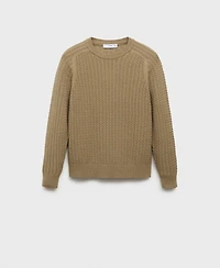 Mango Men's Cotton Braided Sweater