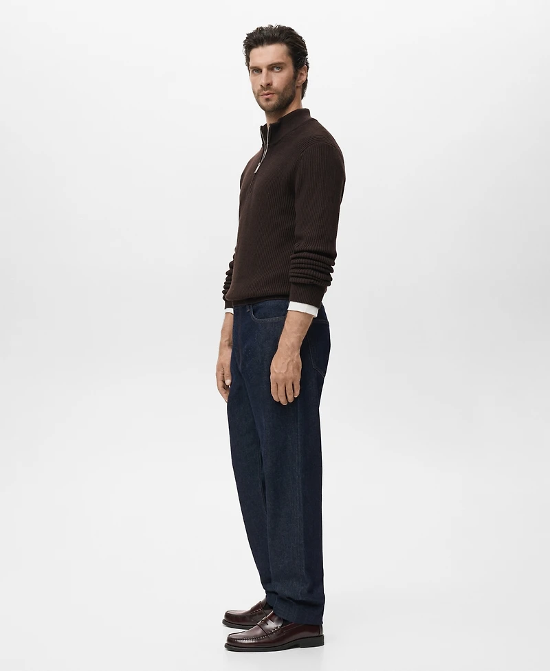 Mango Men's Cotton Perkins Neck Sweater