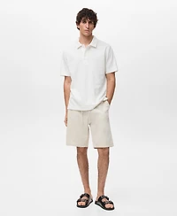 Mango Men's Structured Knitted Polo Shirt
