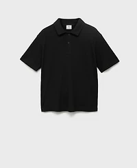 Mango Men's Textured Knitted Polo Shirt