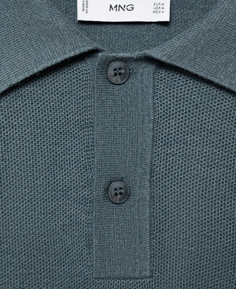 Mango Men's Micro-Structured Cotton Polo Shirt