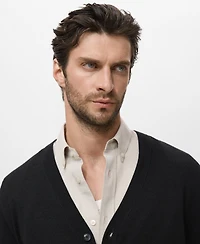 Mango Men's Merino Wool Cardigan