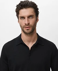 Mango Men's Wool Knitted Polo Sweater