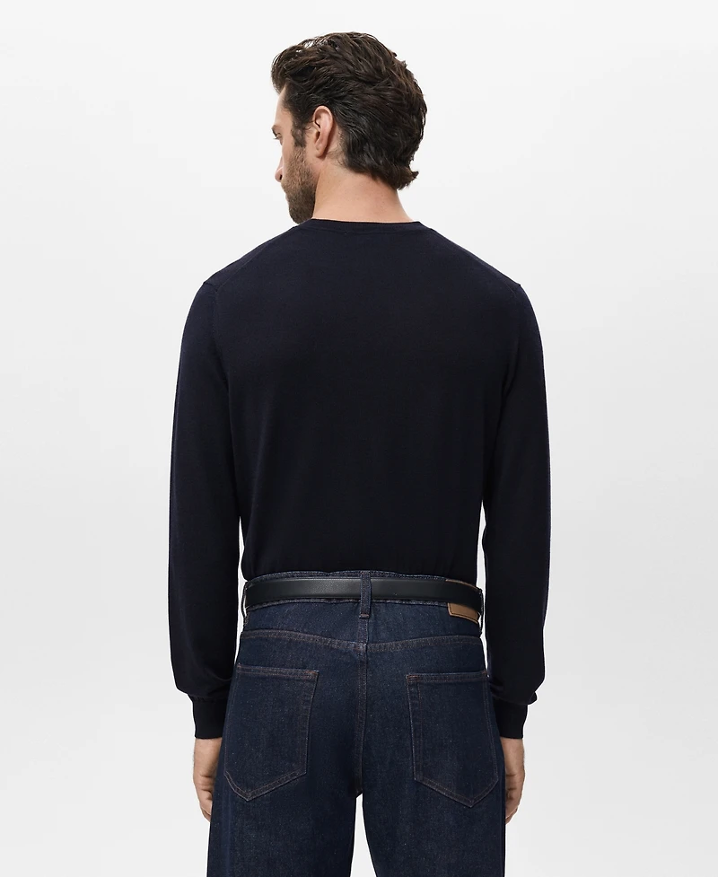 Mango Men's Wool Round-Neck Sweater