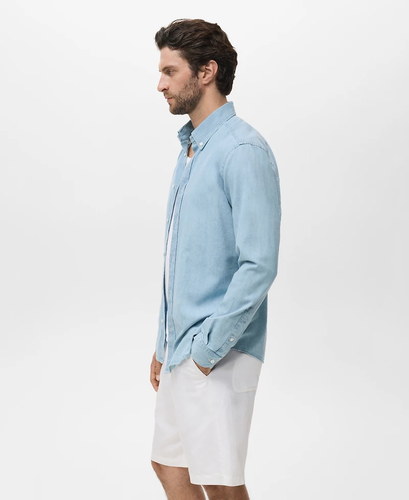 Mango Men's Regular Fit Denim Shirt